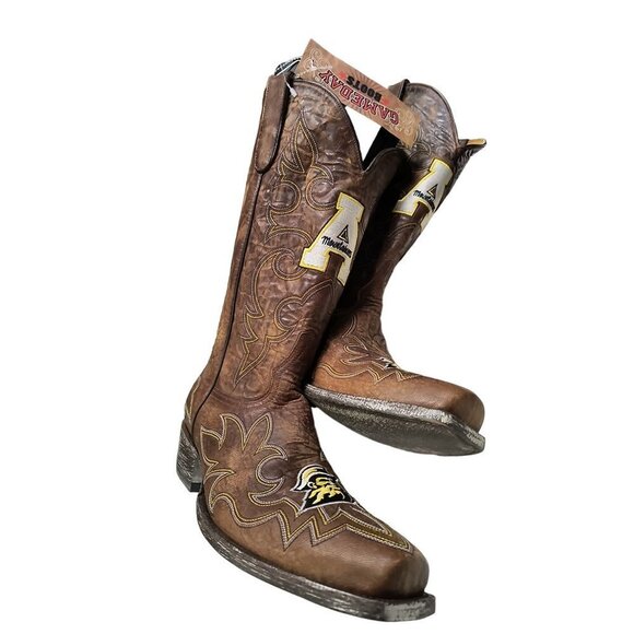 NCAA Appalachian State Mountaineers Embroidered Distressed Men's Gameday Boots‎ - Picture 13 of 15